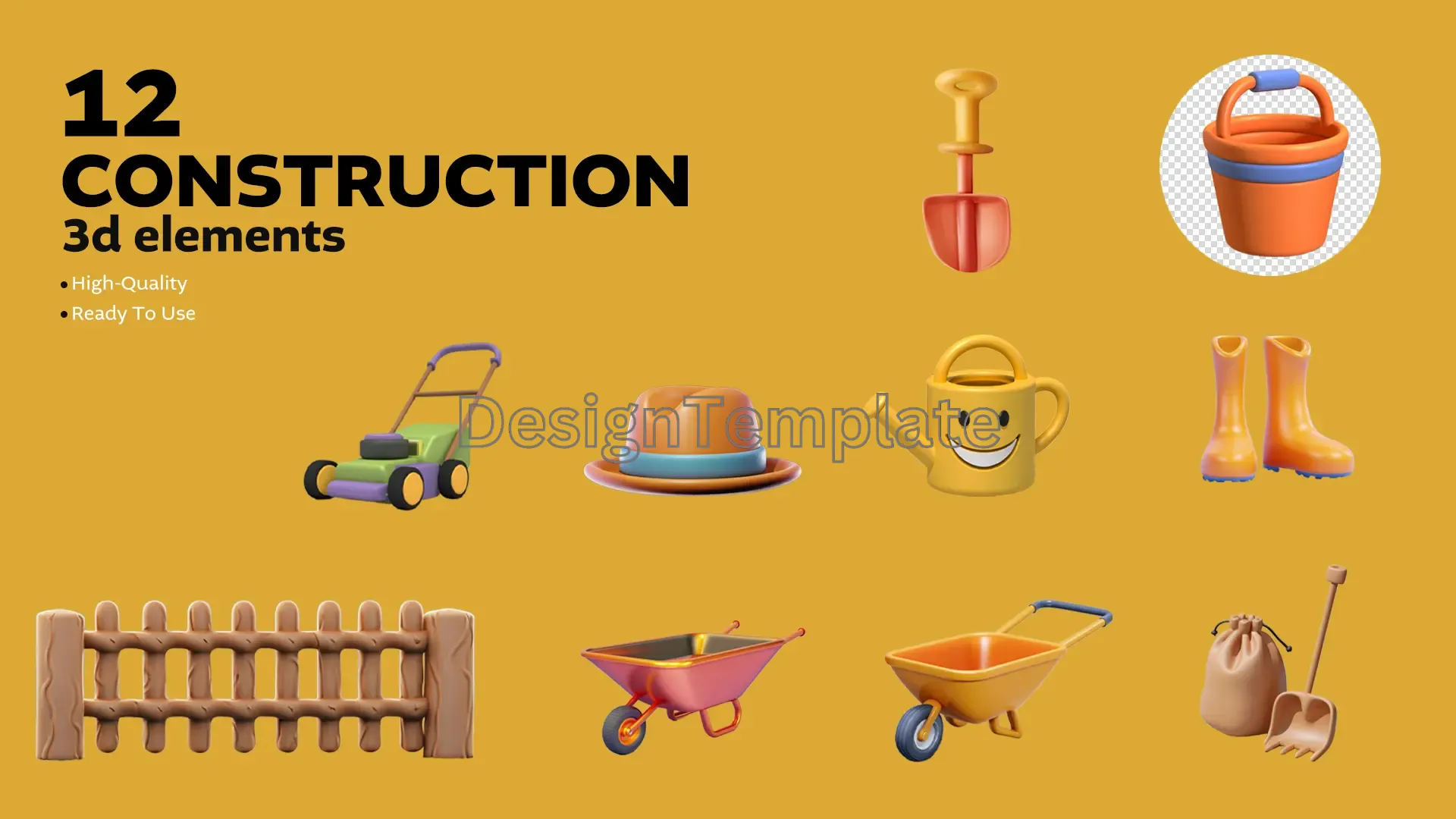 Heavy Duty Dynamic 3D Construction Icons Pack